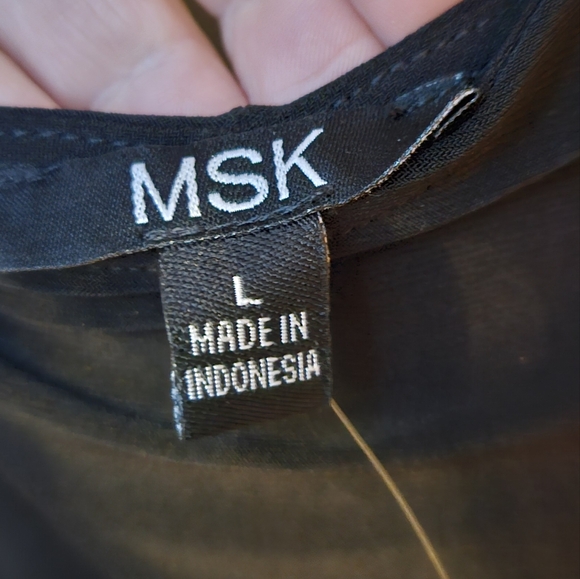 NWT MSK Womens Large Black Flared Sleeve Dress - Picture 4 of 7